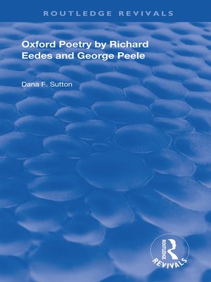 cover image of Oxford Poetry by Richard Eedes and George Peele